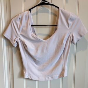 Women's Light Pink V-Neck Top